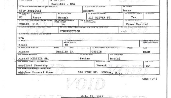 thumbnail of Death Certificate of Albert Mersier