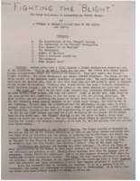 Fighting the Blight or Urban Resistance to Authoritarian Social Change by A Veteran of Newark’s Blight Wars of the 50s and 60s