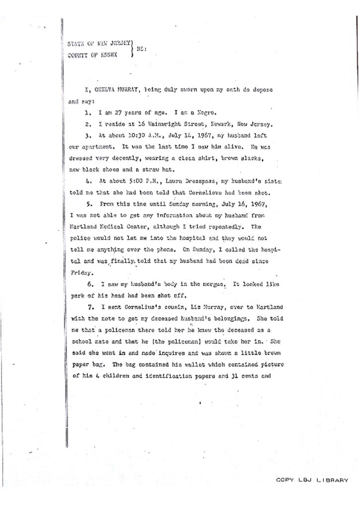 Geneva Murray Deposition on Cornelius Murray, Jr.