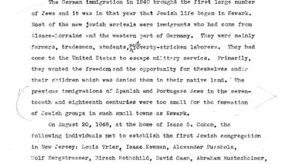 thumbnail of German Jews in Newark (WPA Report)