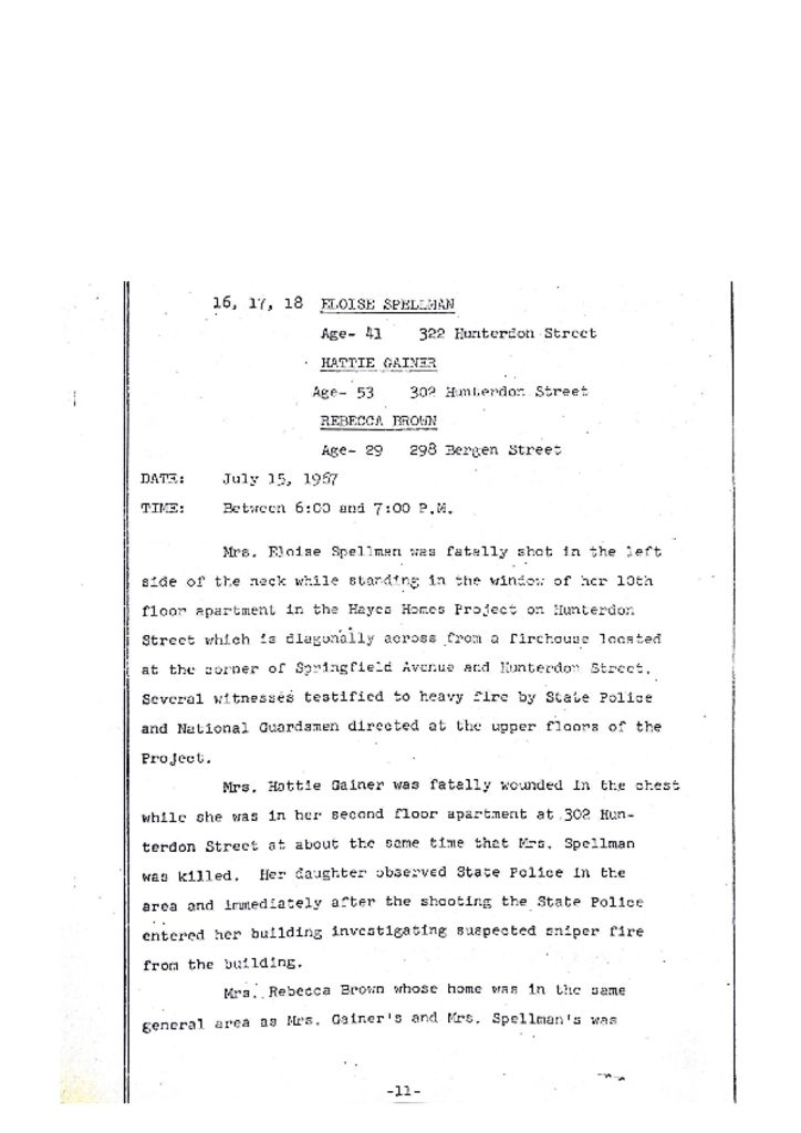 Grand Jury Report on Death of Hattie Gainer