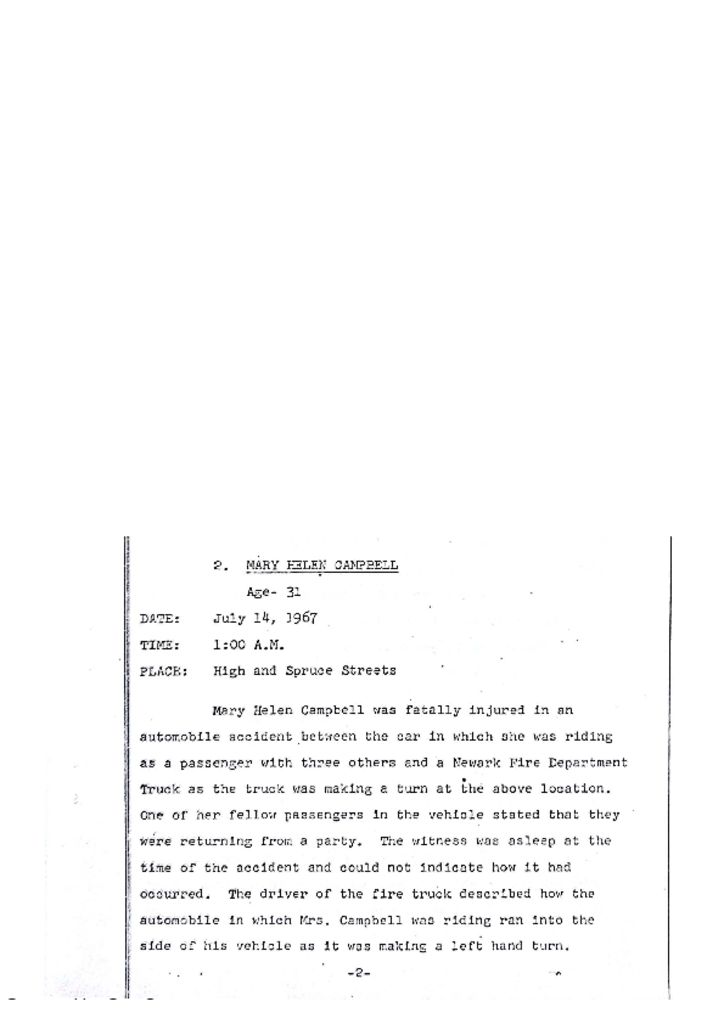 Grand Jury Report on Death of Mary Helen Campbell