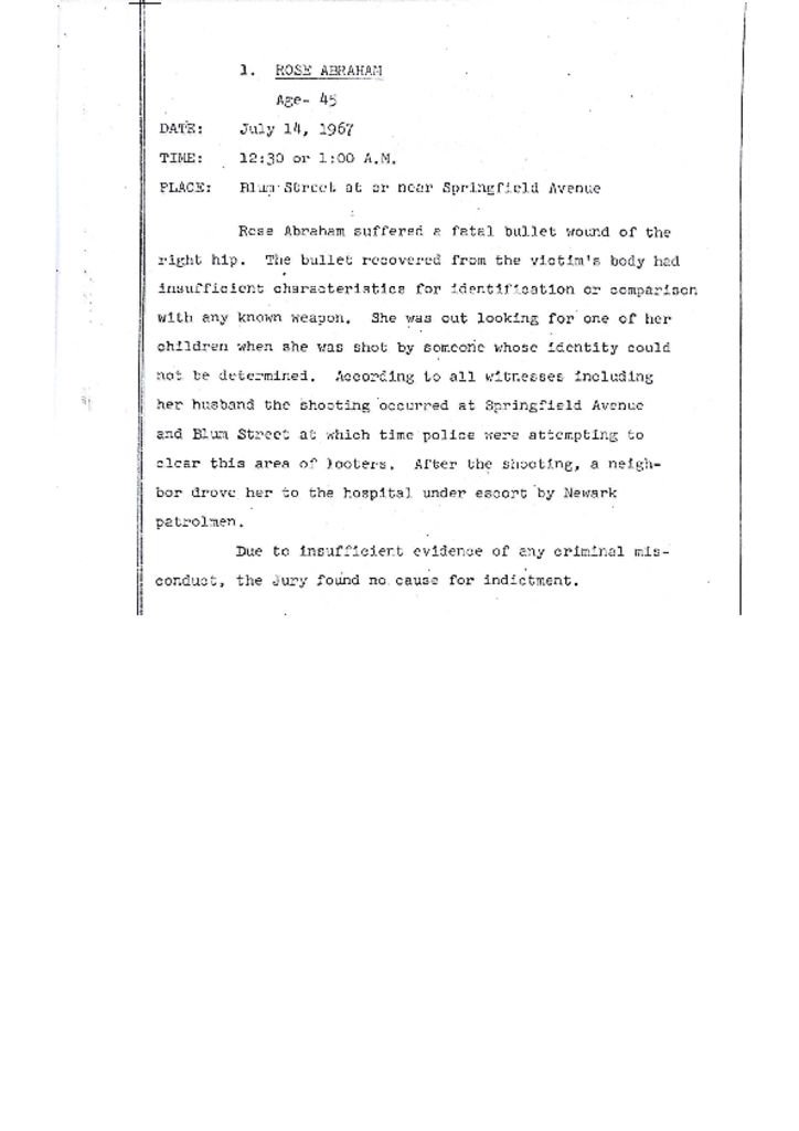 Grand Jury Report on Death of Rose Abraham