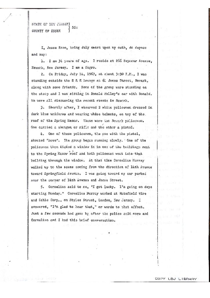 Jesse Koon Deposition on Cornelius Murray, Jr.