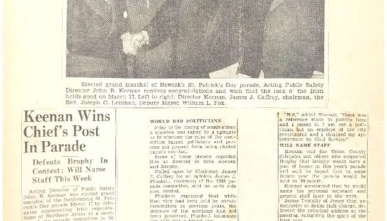 thumbnail of Keenan Wins Chief’s Post in Parade (Star Ledger- March 4, 1940)