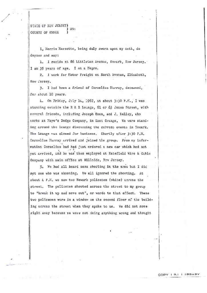 Morris Marsette Deposition on Cornelius Murray, Jr.