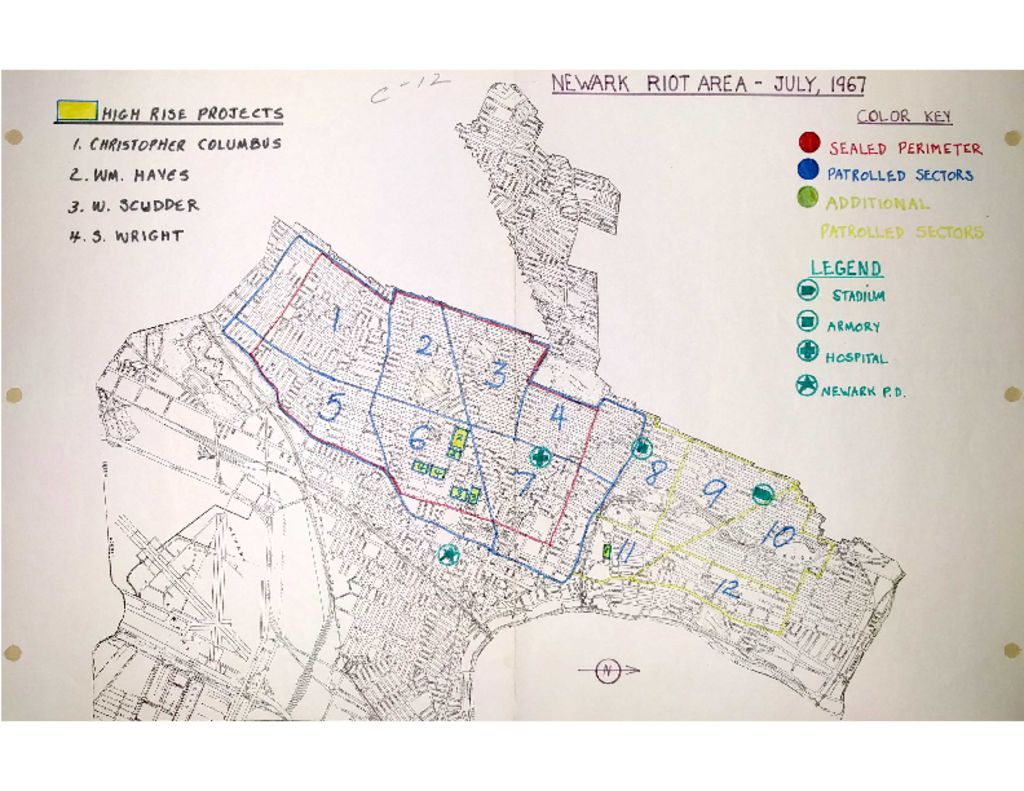 Map of Newark Riot Area