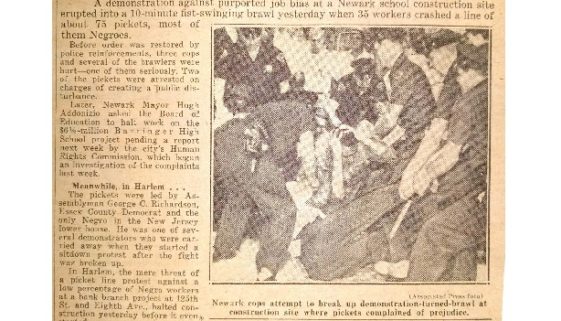 thumbnail of Brawl at School Picket Site (Daily News July 4, 1963)