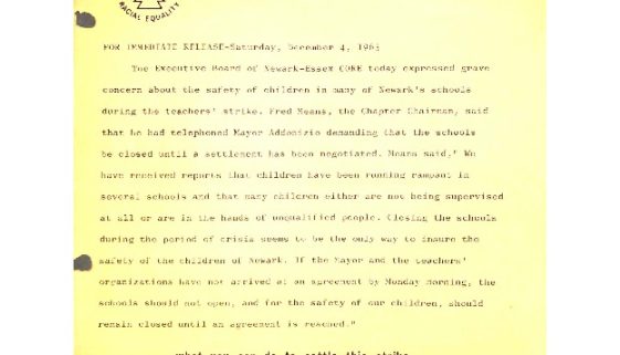 CORE Flyer- Negro Community Supports Newark Teachers Union (Dec 4, 1965) thumbnail of CORE Flyer- Negro Community Supports Newark Teachers Union (Dec 4, 1965)