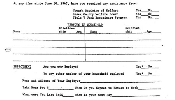 thumbnail of Declaration Form for Emergency Assistance (City of Newark Division of Welfare)