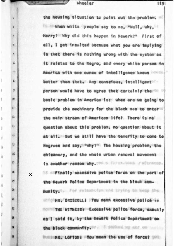 Excerpt from Witness Testimony of Harry Wheeler