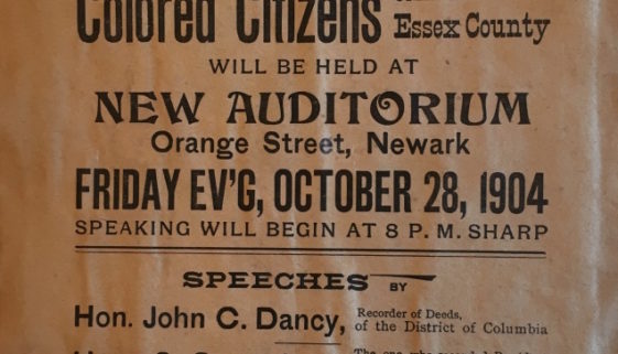 Flyer- A Grand Mass Meeting of Colored Citizens of Essex County (1904)