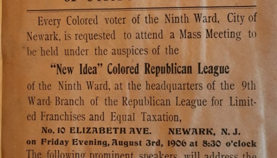 Flyer- Ninth Ward Mass Meeting of Colored Voters (1906)