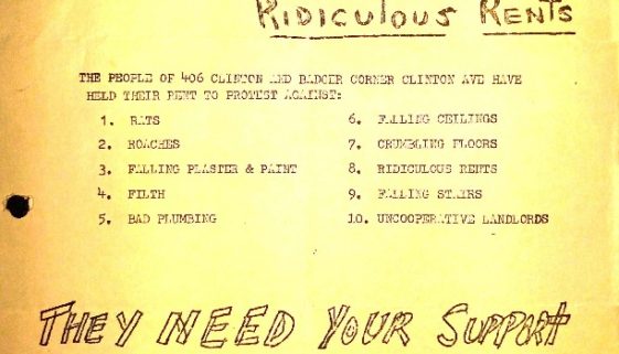thumbnail of Flyer- We Support Rent Strike Against Rats, Roaches, and Ridiculous Rents (CHNC Aug 15, 1964)