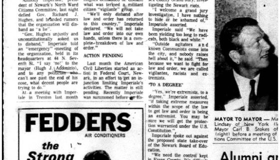 thumbnail of Imperiale denies plan to disband his followers (Star-Ledger June 13, 1968)