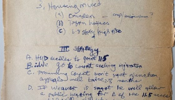 thumbnail of Junius Williams Notes from Meeting at Louise Epperson’s House (Jan. 3, 1968)