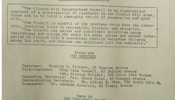 thumbnail of Letter Announcing the Formation of the Clinton Hill Neighborhood Council