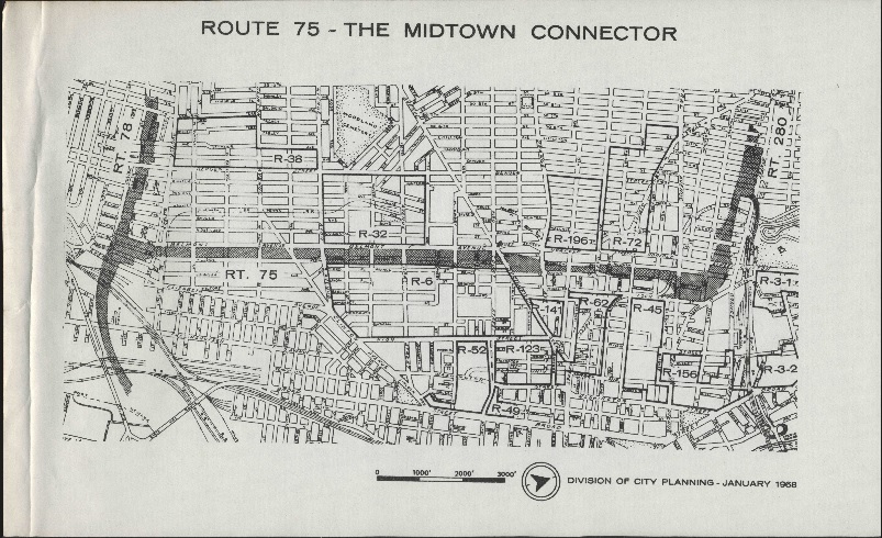 Map of Route 75: The Midtown Connector