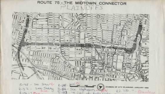 thumbnail of Map of Route 75- The Midtown Connector with Notes on Plaintiffs (January, 1968)-ilovepdf-compressed