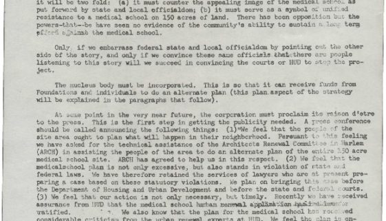 thumbnail of Memo from Junius Williams- Contemplated Strategies for the Medical School Fight (Sept. 6, 1967)-ilovepdf-compressed