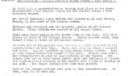 thumbnail of Police Memo- Clinton Ave Rent Strike Demonstration (Aug 17, 1964)