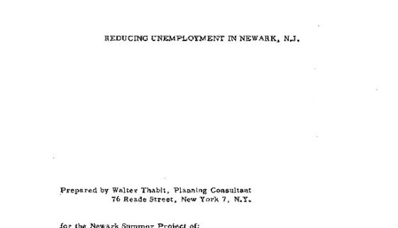 thumbnail of Report- Reducing Unemployment in Newark, NJ (Aug. 15, 1964)-ilovepdf-compressed