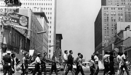 The-Newark-Community-Union-Project-(NCUP)-Police-Brutality-March-across-Broad-and-Market-Street-in-Newark,-NJ,-1965-(Doug-Eldridge-Collection)
