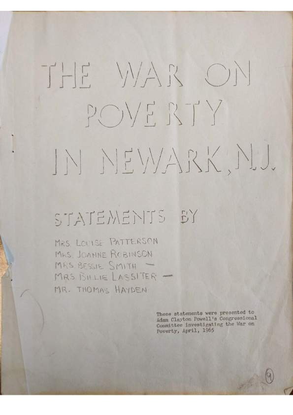 The War on Poverty in Newark