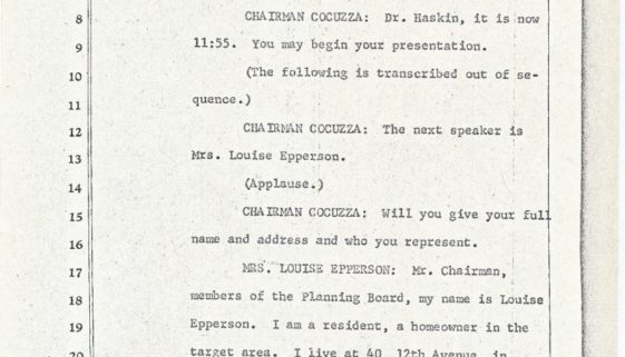 thumbnail of Transcript of Louise Epperson’s Statement at Blight Hearing (June 13, 1967)