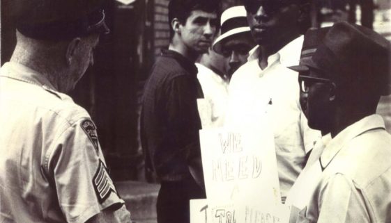 Tom Hayden and Junius Williams at Demonstration (1965)