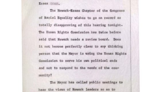 thumbnail of Transcript of Fred Means Statement to Newark Human Rights Commission Hearing on Police Advisory Review Board (July 13, 1965)
