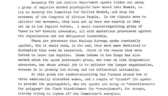 CFUN Newsletter- On FBI surveillance and counterintellegence thumbnail of CFUN Newsletter- On FBI surveillance and counterintellegence