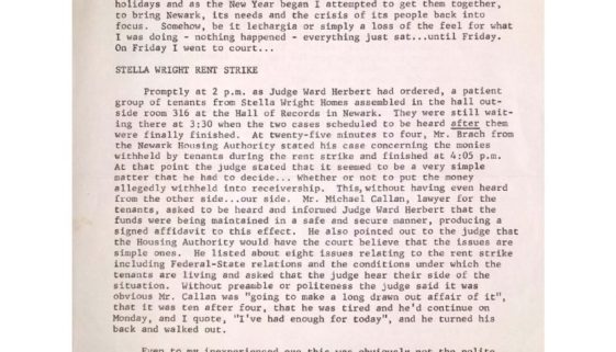 thumbnail of Operation Understanding Newsletter on Stella Wright Tenant Strike (Jan 18, 1972)