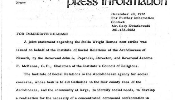 Institute of Social Relations Press Release on Stella Wright Rent Strike (Dec 20, 1972) thumbnail of Institute of Social Relations Press Release on Stella Wright Rent Strike (Dec 20, 1972)