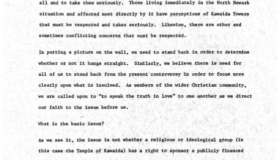 Letter from Clergy in Support of Kawaida Towers (undated) thumbnail of Letter from Clergy in Support of Kawaida Towers (undated)