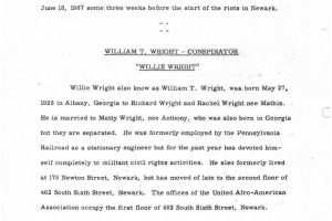 Newark Police Dept. Report on Willie Wright