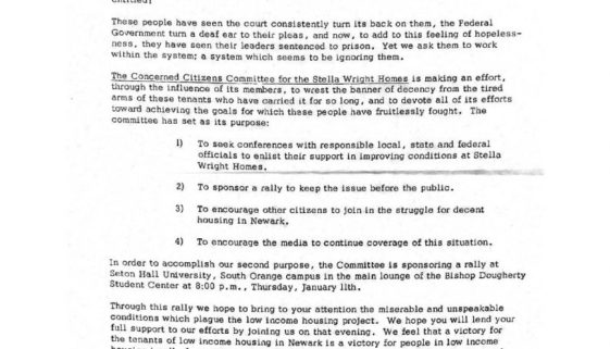 thumbnail of Operation Understanding Newsletter- Concerned Citizens Committee for the Stella Wright Homes