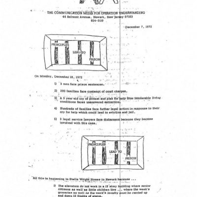 Operation Understanding Newsletter on Stella Wright Rent Strike (Dec 7, 1972)