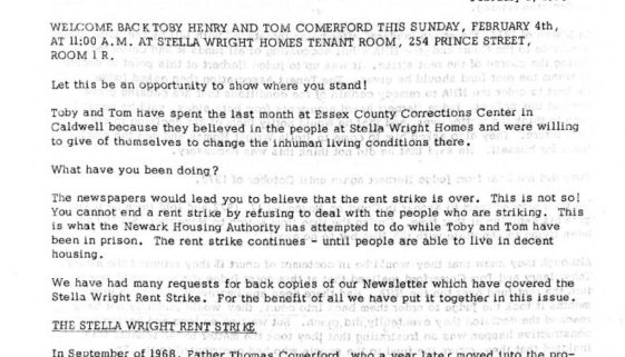 Operation Understanding Newsletter on Stella Wright Rent Strike (Feb 1, 1973) thumbnail of Operation Understanding Newsletter on Stella Wright Rent Strike (Feb 1, 1973)