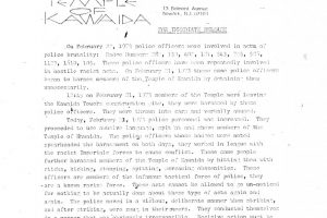 Temple of Kawaida Press Release (Feb 22, 1973)