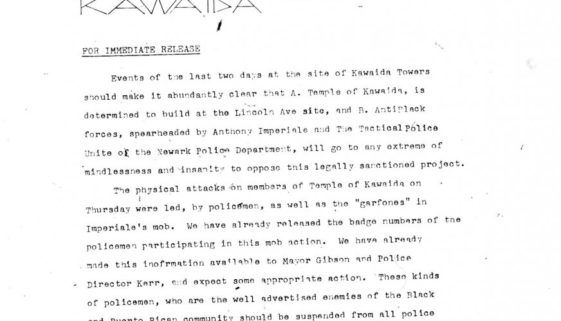 Thumbnail- Temple of Kawaida Press Release (July 1973)