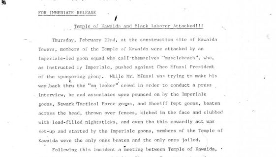 Thumbnail- Temple of Kawaida Press Release (March 1973) Thumbnail- Temple of Kawaida Press Release (March 1973)