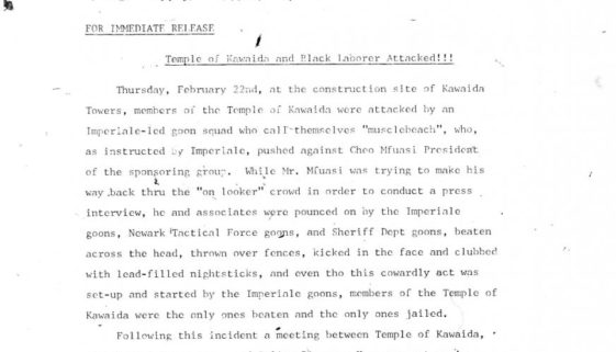 Thumbnail- Temple of Kawaida Press Release (March 1973)