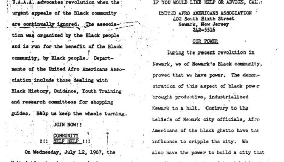 United Afro American Association Newsletter (1967)- Thumbnail