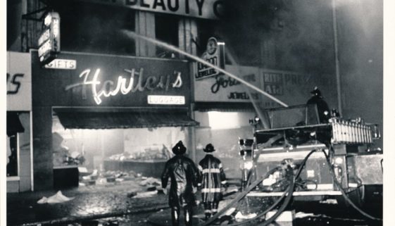 Newark Firemen Put Out A Fire on Broad Street