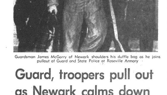 Thumbnail- Guard, troopers pull out as Newark calms down (Star-Ledger July 18, 1967)