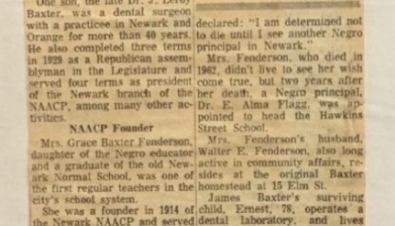 thumbnail of Baxter Heritage- Negro Leader Left Mark on City (Newark Evening News Feb 12, 1967)