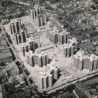 Aerial View of Construction of Hayes Homes Project, 1954