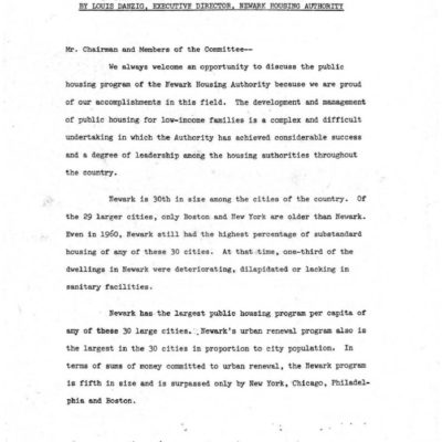 Statement of Louis Danzig to NJ Committee on Civil Rights (June 29, 1966)