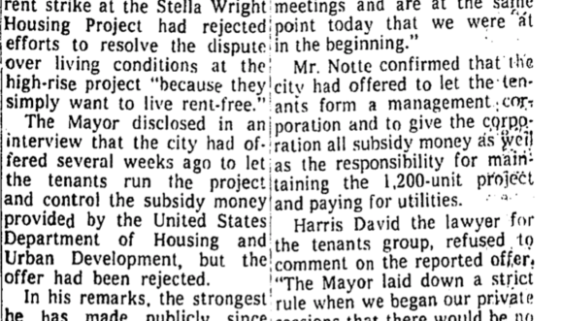 Stella Wright Motives of Rent Strikers Are Deplored by Gibson Stella Wright Motives of Rent Strikers Are Deplored by Gibson